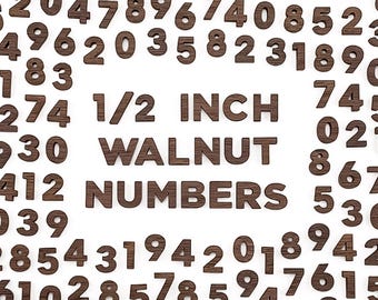 100 Small Walnut Numbers – Dark Wooden Half Inch Set – Finished Digits for DIY Crafts - Custom Signs & Menus - Classrooms - Counting