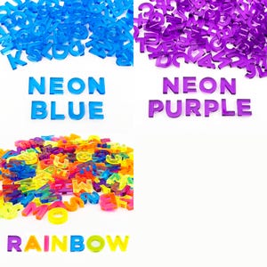 100 Small Acrylic Letters - Half inch - Quarter inch - Transparent Plastic - Neon Fluorescent - Rainbow - Uppercase - Alphabet - ABC - DIY image 8
