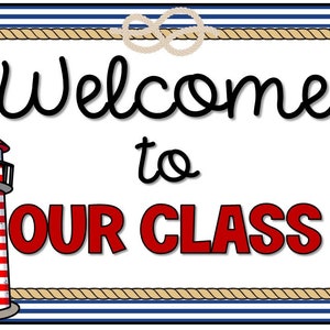 Classic Coastal | Nautical Theme Classroom Décor Bundle | Navy Stripe ...