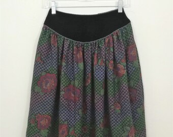 Vintage OSCAR De La RENTA Mid length Floral Skirt || Miss O, Floral Skirt Size 6