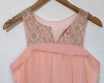 Vintage 1960s Pink Baby Doll Nightie by MONIQUE Large