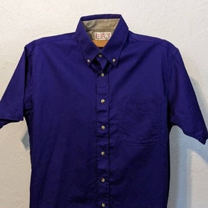 Vintage 1990s BAW ATHLETIC WEAR  Oversized Cotton Button-up Short Sleeve Shirt Men&#39;s L Purple, Streetwear Style Shirt