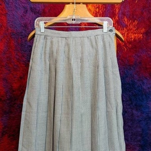 Vintage Mid-length Houndstooth Pleated Skirt CHRISTY GIRL 6