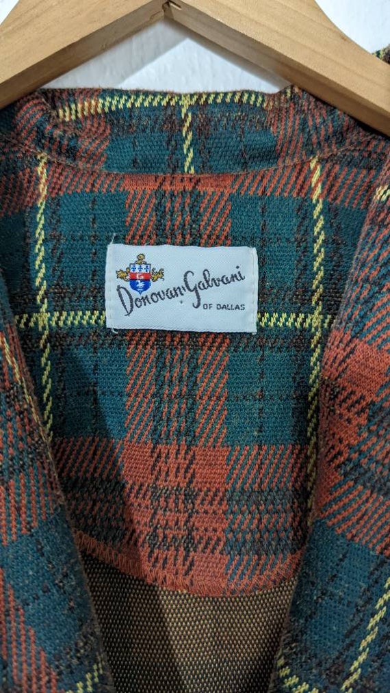 Vintage 1960s DONOVAN GALVANI Plaid Polyester Bla… - image 8