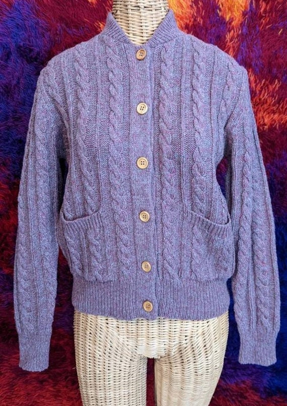 ORVIS Cable Knit Cardigan Sweater 