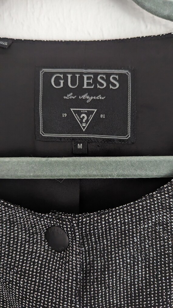 Y2K GUESS Sparkle Snap Button Jacket Size M - image 5