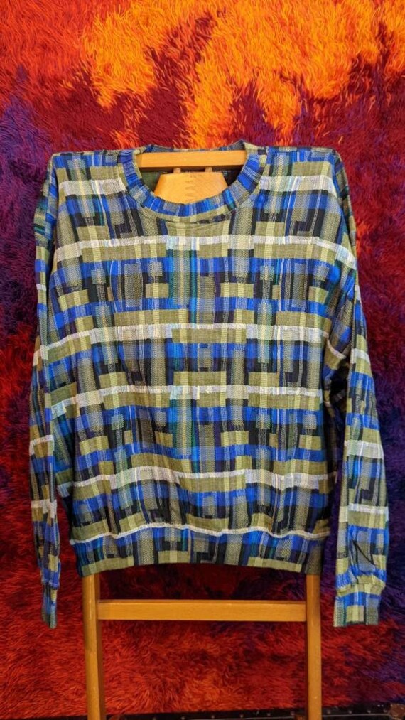 Vtg 90s JHANE BARNES Multi-plaid Crewneck Sweater MEDIUM / - Etsy