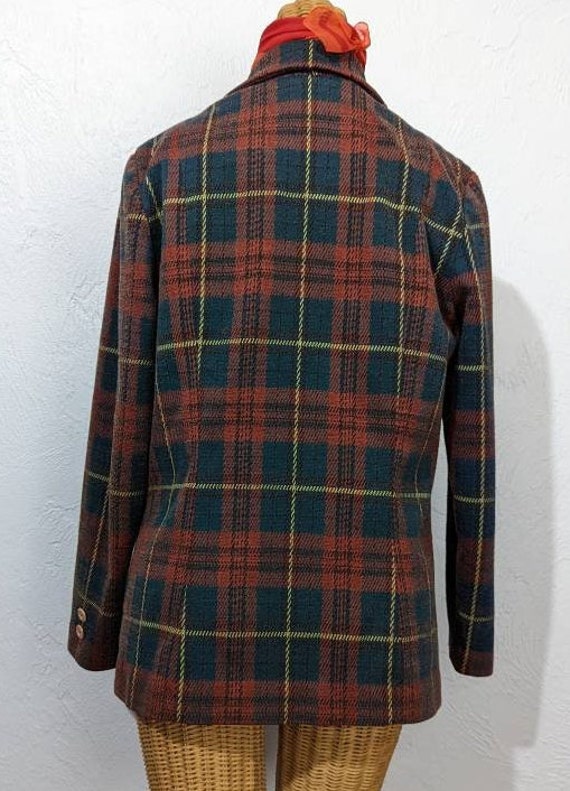 Vintage 1960s DONOVAN GALVANI Plaid Polyester Bla… - image 3