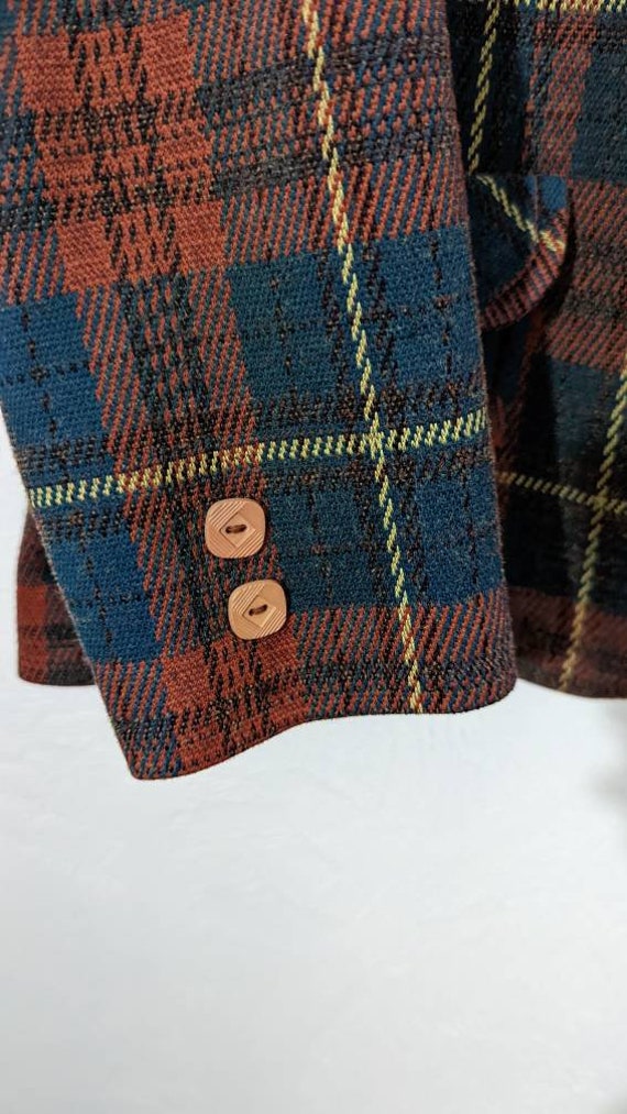 Vintage 1960s DONOVAN GALVANI Plaid Polyester Bla… - image 6