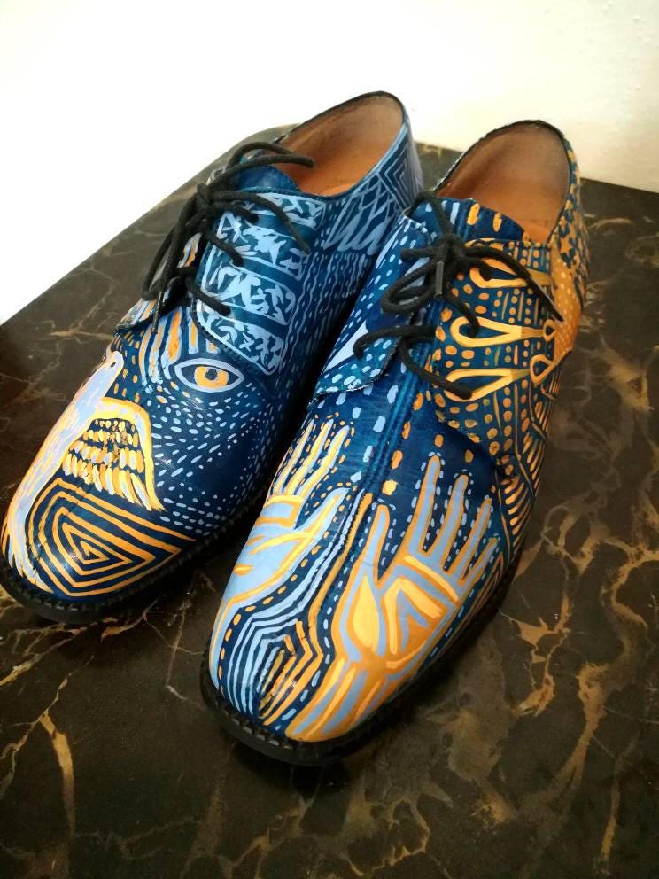 Painted leather sale shoes