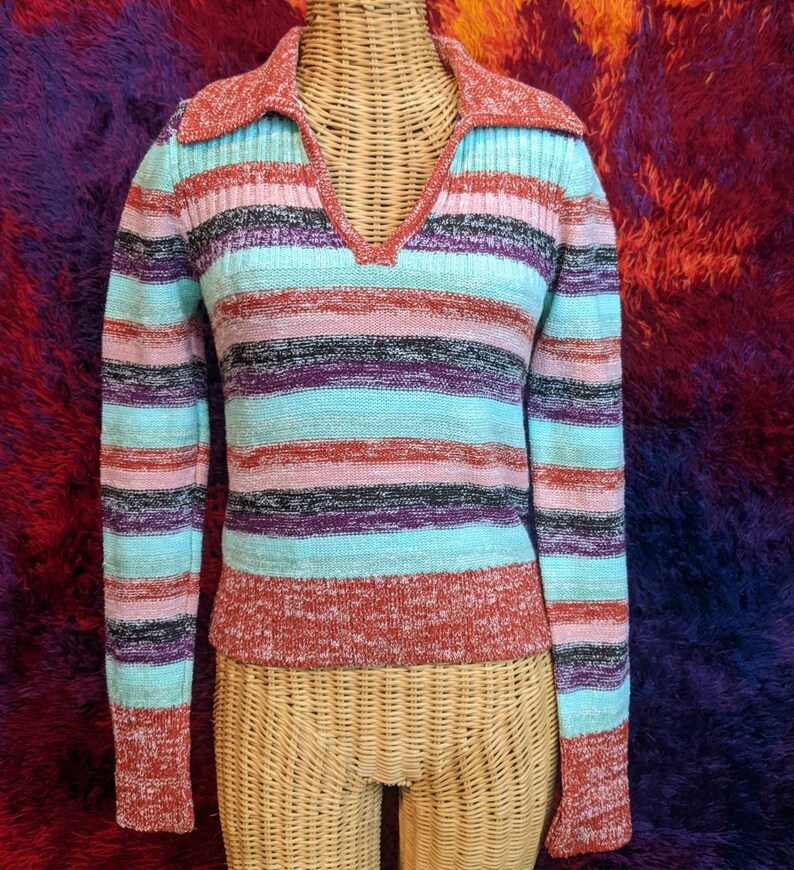 Vintage 1970s MARIANNE'S FASHIONS Soft Acrylic Blend Sweater LARGE image 1