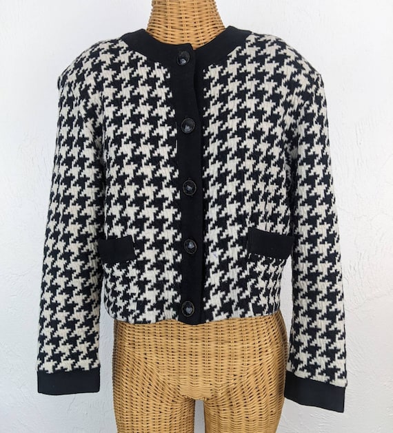 Vintage 1980s 1045 PARK Houndstooth Blazer Jacket… - image 1