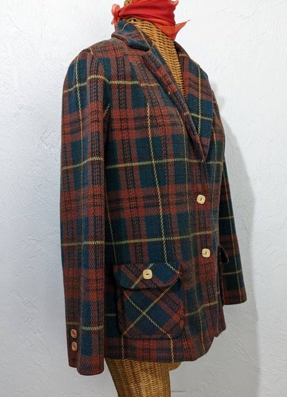 Vintage 1960s DONOVAN GALVANI Plaid Polyester Bla… - image 2