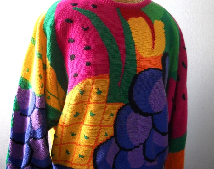 Fun Fruit Sweater // Size Small Etsy