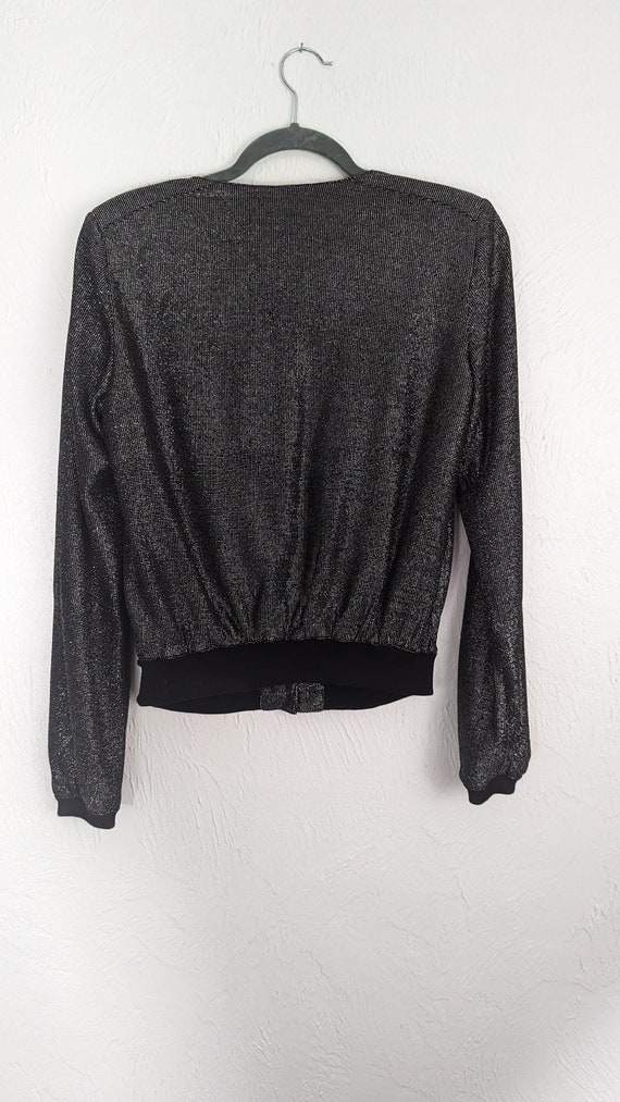 Y2K GUESS Sparkle Snap Button Jacket Size M - image 3