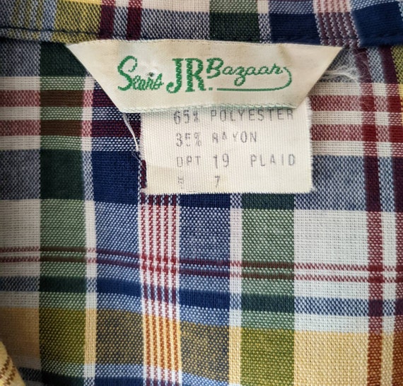 Vintage 1960s SEARS JR Bazaar Plaid Blazer Size 7 - image 6