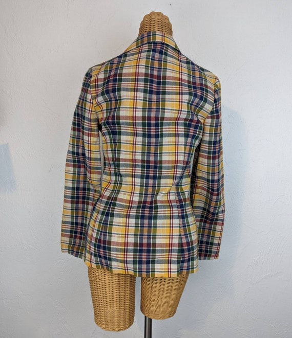 Vintage 1960s SEARS JR Bazaar Plaid Blazer Size 7 - image 3