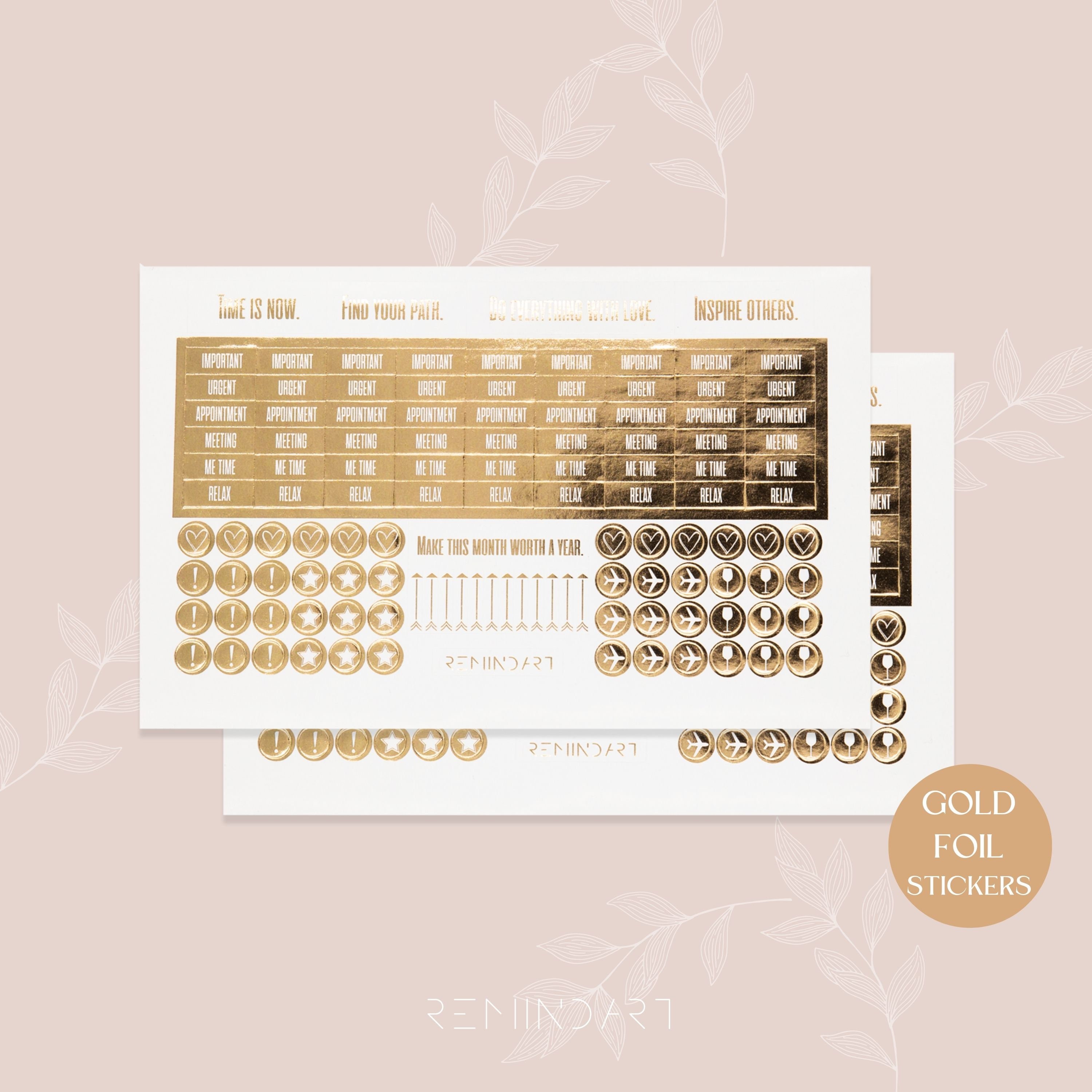 Digital Planner Gold Stickers Graphic by Pencil Artsy · Creative Fabrica
