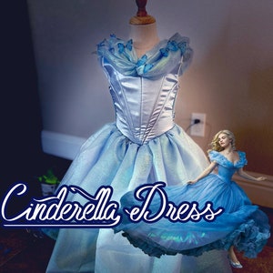 Cinderella Costume, Kids Dress, Toddler Dress, Halloween Dress, Twirly Dress, Live action Cinderella Dress, Size 12 mo to 11/12