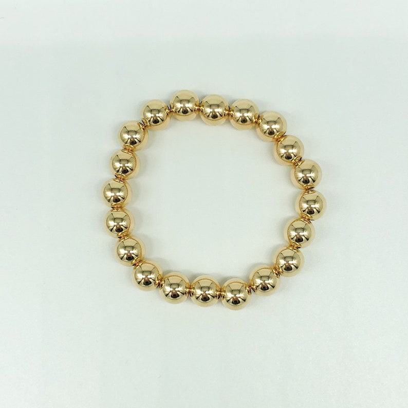 14k Gold Filled 8mm Beaded Bracelet 14k Gold Filled Bracelet Custom Beaded Bracelet image 1