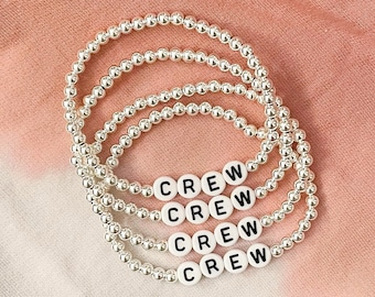 Sterling Silver 4mm Beaded Name Bracelet | Custom Bead Bracelet | Sterling Silver Personalized Name Bead Bracelet