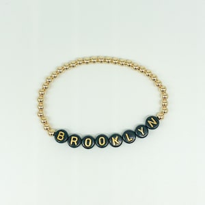14k Gold Filled 4mm Beaded Name Bracelet | 14k Gold Filled Bracelet | Custom Beaded Bracelet | Personalized Name Bracelet