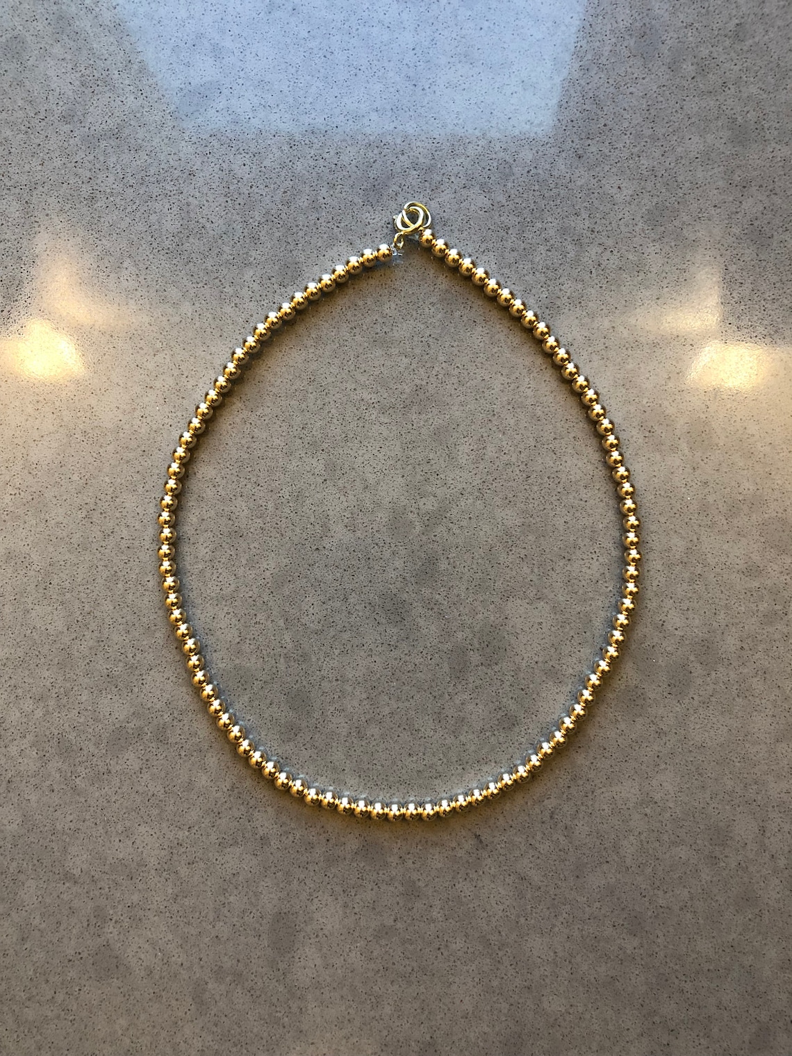 14k Gold Filled 4mm Beaded Necklace 14k Gold Filled Necklace Etsy