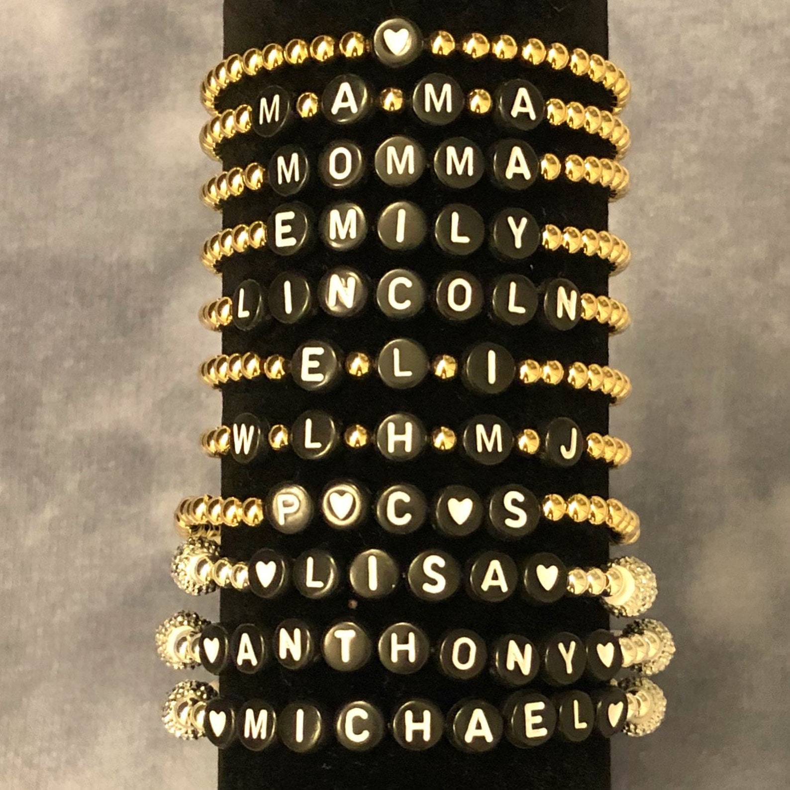 Gold Bead Bracelet 14k Gold Filled 4mm Beaded Name Bracelet Etsy