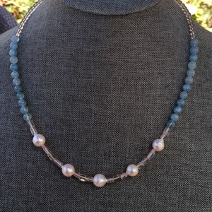 Baroque Pearl Aquamarine Necklace