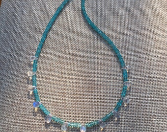Aquamarine Moonstone Necklace