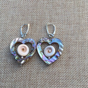 Abalone Heart Earrings