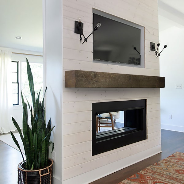 Modern Floating Mantel - Mantel Shelf - Industrial Mantle - Contemporary Mantel