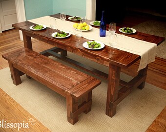 Farmhouse Table, Wood Dining Table, Harvest Dining Table