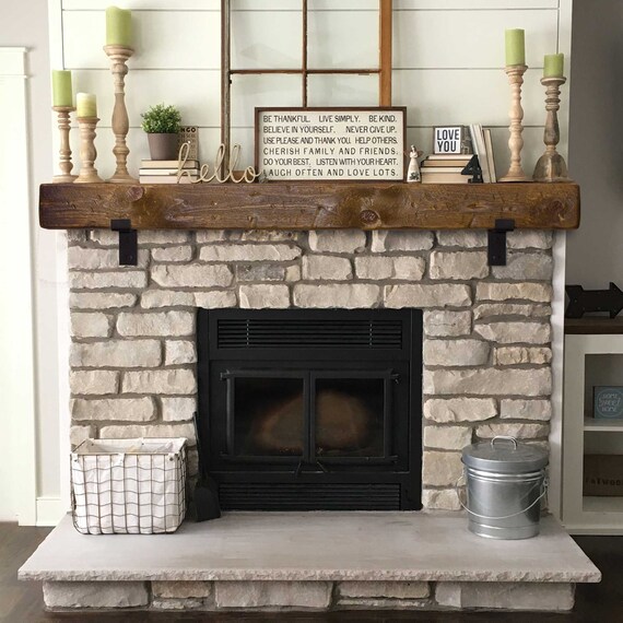 Mantel With Metal Brackets Fireplace Mantel 5x6 6x6 Or 6x8 Etsy
