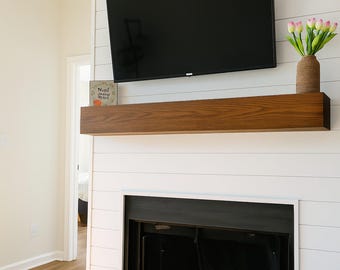 Modern Floating Fireplace Mantel Shelf: Smooth Finish, Easy DIY Installation