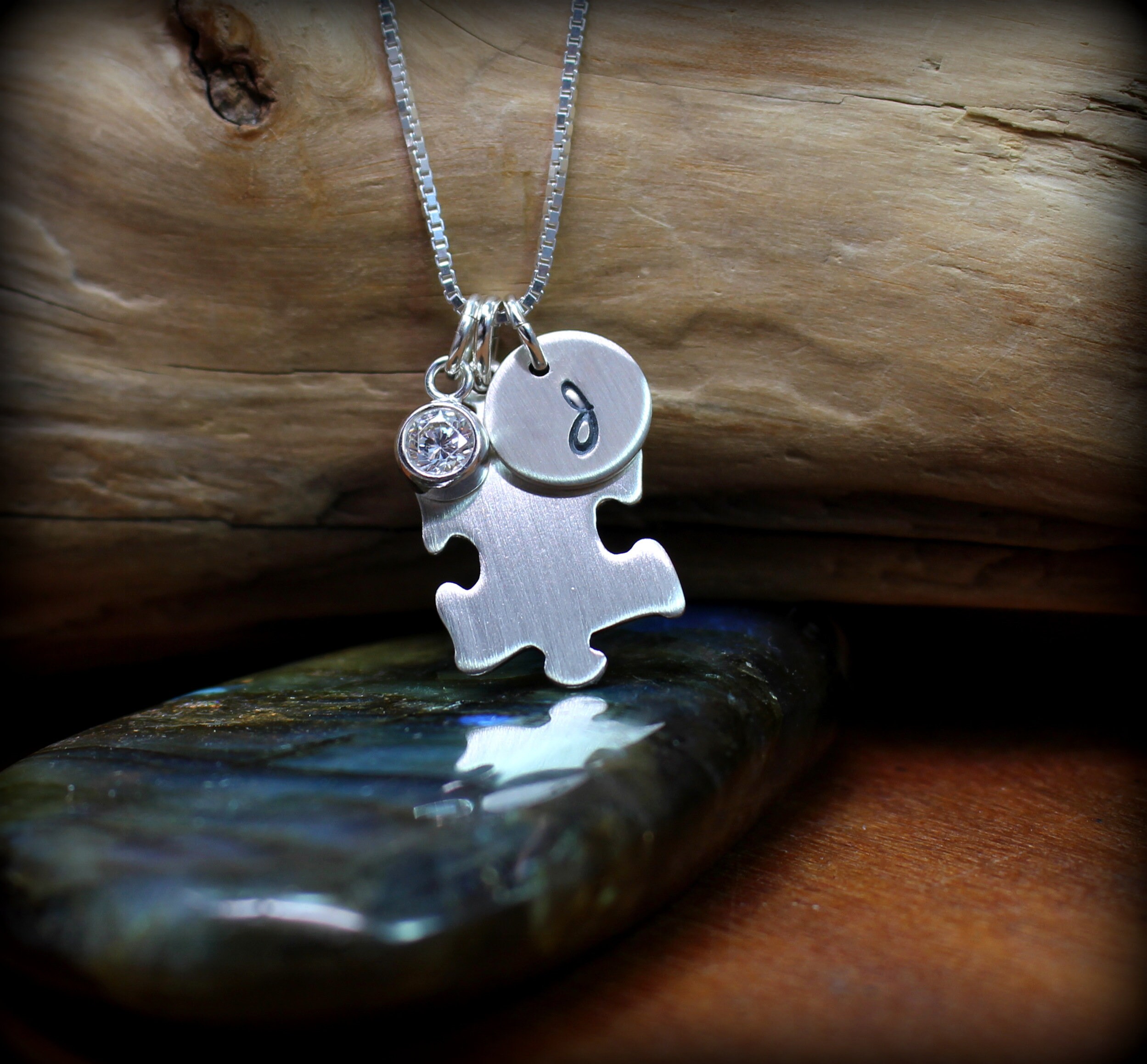 Sterling silver puzzle piece necklace jigsaw puzzle pendant Etsy