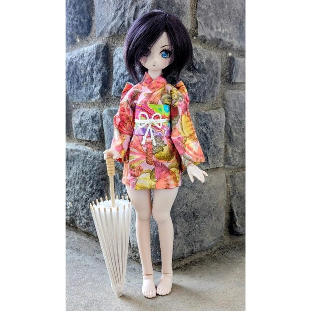 MDD BJD Doll Kimono: Light Pink Sea Shells, Mini Dollfie Dream Attire ...
