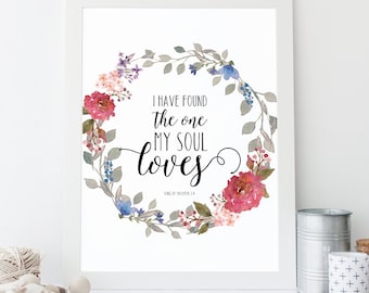 INSTANT DOWNLOAD - Song of Solomon 3:4 - Scripture Print Digital File - Print and Frame - Bible Verse Typography