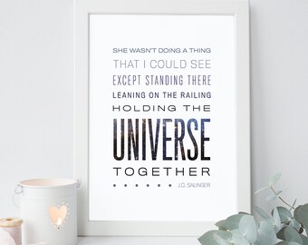 J.D. Salinger Quote - Instant Download - Typographic Print - DIY Print - Sweet Wall Art - Literary Quote - Anniversary Gift - Gifts for Her