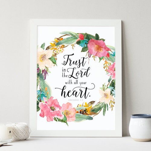 Trust in the Lord With All Your Heart Proverbs 3:5-6 - Etsy