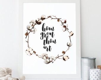 INSTANT DOWNLOAD - How Great Thou Art - Printable Christian Art - DIY Printable - Print and Frame - Typographic Print