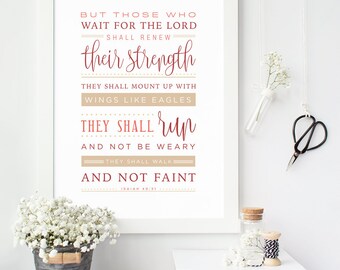 Isaiah 40:31, Instant Download, Bible Verse Wall Art, Scripture Print, DIY Printable, Christian Print, Printable Bible Verse