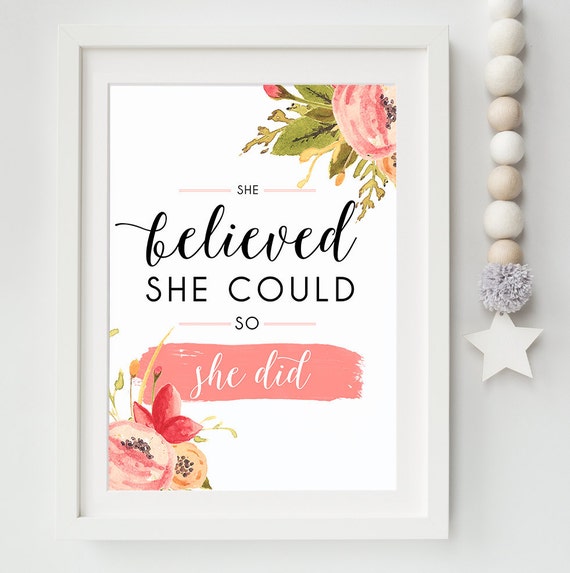 INSTANT DOWNLOAD Quote Print Printable Girls Room Art | Etsy