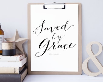 DESCARGA INSTANTE - Efesios 2:5 - Biblia Verso Arte de la Pared - Impresión de la Escritura - DIY Imprimible - Impresión cristiana