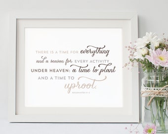 Ecclesiastes 3:1-2, Instant Download, Bible Verse Wall Art, Scripture Print, DIY Printable, Christian Print, Printable Bible Verse