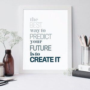 INSTANT DOWNLOAD - Create Your Future - Quote Print - Printable Girls Room Art - Inspirational Wall Quote - Typographic Print