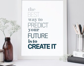INSTANT DOWNLOAD - Create Your Future - Quote Print - Printable Girls Room Art - Inspirational Wall Quote - Typographic Print