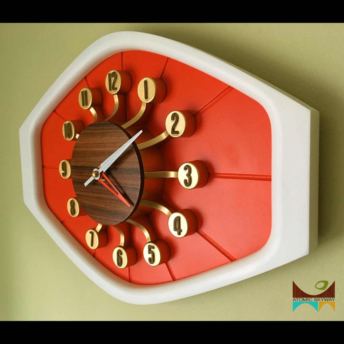 Mid Century Modern Mod Clock 