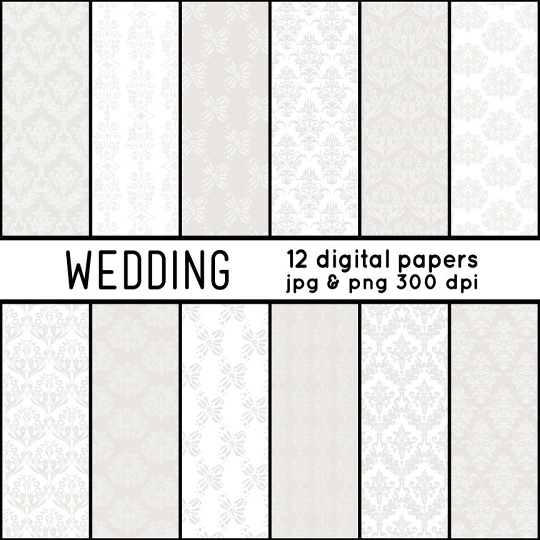 Paper Pattern Cream Cream DAMASKS 12 Digital Papers Pattern Set - Scrapbooking, Art, Blog ...