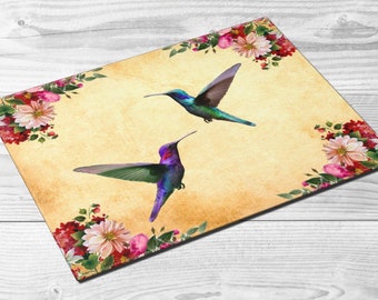 Country Farmhouse Decor Log Cabin Placemats Rustic Gift For Her Log Cabin Decor Cabin Placements Gift For Wife Hummingbirds
